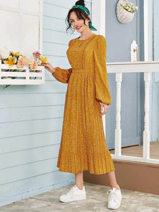 Lemon Tart Polka Dot Print Detail Maxi Long Dress LTAMD120