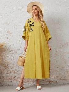 Lemon Tart Print Detail Long Maxi Dress LTAMD378 - Yellow