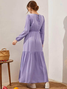 Lemon Tart Puff Sleeve Detail Long Maxi Dress LTAMD562