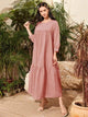 Lemon Tart Ruffle Detail Long Maxi Dress LTAMD110 - Pink
