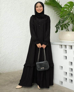 Lemon Tart Ruffle Detail Long Maxi Dress LTAMD158 - Black