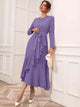 Lemon Tart Ruffle Detail Long Maxi Dress LTAMD521 - Purple
