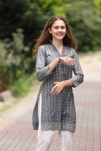 Lemon Tart SCHK7 Schiffli Chikan Embroiderd Unstitched Lawn Kurti