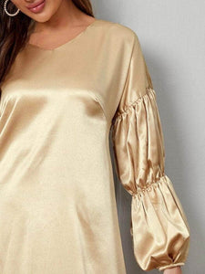 Lemon Tart Silky Sleeve Detail Long Maxi Dress LTAMD89