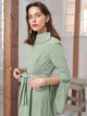 Lemon Tart Slit Sleeve and Statement Collar Detail Long Maxi Dress LTAMD246