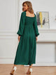 Lemon Tart Square Neck Detail Long Maxi Dress LTAMD561 - Green