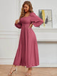 Lemon Tart Square Neck Detail Long Maxi Dress LTAMD561 - Pink