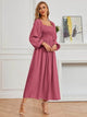 Lemon Tart Square Neck Detail Long Maxi Dress LTAMD561 - Pink