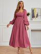 Lemon Tart Square Neck Detail Long Maxi Dress LTAMD561 - Pink