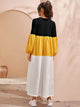 Lemon Tart Color Block Detail Long Dress LTAMD14