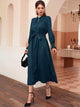 Lemon Tart Tie Neck Detail Long Maxi Dress LTAMD500 - Teal Blue