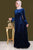 Lemon Tart Tie Waist Tiered Detail Velvet Long Maxi Dress LTAMD189 - Blue