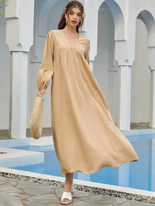 Lemon Tart Tiered Detail Long Maxi Dress LTAMD362 - Brown