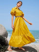 Lemon Tart Tiered Detail Long Maxi Dress LTAMD373