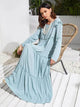 Lemon Tart Tiered Detail Long Maxi Dress LTAMD392 - Blue