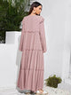 Lemon Tart Tiered Detail Long Maxi Dress LTAMD392 - Pink