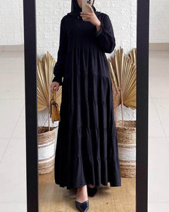 Lemon Tart Tiered Detail Long Maxi Dress LTAMD620 - Black