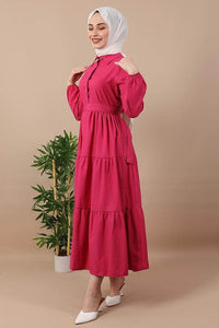 Lemon Tart Tiered Detail Maxi Dress LTAMD676 - Pink