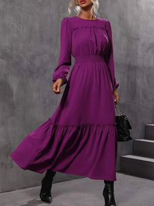 Lemon Tart Tiered Detail Maxi Dress LTAMD715 - Purple