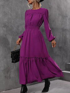 Lemon Tart Tiered Detail Maxi Dress LTAMD715 - Purple