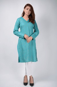 Lemon Tart Unstitched All Over Chikan Embroidered Khaddar Kurti KHCHK3