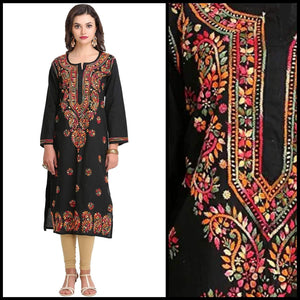 Lemon Tart Unstitched Cotton Chikinkari Embroidered WLUF110 Kurti