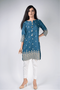 Lemon Tart Unstitched Cotton Embroidered WLUF227 Kurti