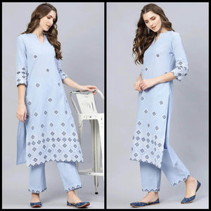 Lemon Tart Unstitched Cotton  Embroidered WLUF36 2 Piece Embroidered Suit