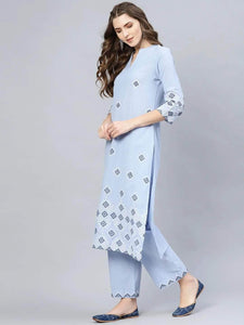 Lemon Tart Unstitched Cotton  Embroidered WLUF36 2 Piece Embroidered Suit