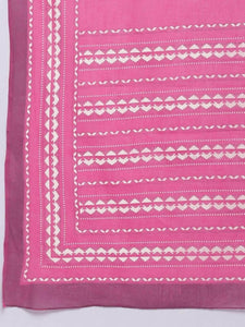 Lemon Tart WLUS131 3 Piece Block Printed Linen Unstitched Set with Linen Shawl
