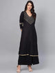 Lemon Tart Women's LTS111 Lace Detail Marina Wool Kurta and Pants Set - Black