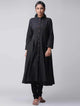 Lemon Tart Women's LTS112 Button Detail Staple Viscose Kurta and Pants Set - Black