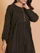 Lemon Tart Women's LTS121 Stitch Detail Cotton Kurta and Pants Set - Black