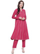 Lemon Tart Women's LTS164 Lace Detail Kurta and Pants Set - Pink