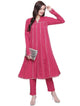 Lemon Tart Women's LTS164 Lace Detail Kurta and Pants Set - Pink