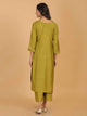 Lemon Tart Women's LTS178 Lace Detail Kurta and Pants Set - Olive Green