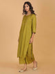 Lemon Tart Women's LTS178 Lace Detail Kurta and Pants Set - Olive Green