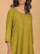 Lemon Tart Women's LTS178 Lace Detail Kurta and Pants Set - Olive Green