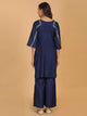 Lemon Tart Women's LTS179 Embroidery Detail Kurta and Pants Set - Blue