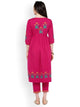 Lemon Tart Women's LTS183 Print Detail Kurta and Pants Set - Pink