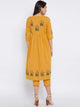 Lemon Tart Women's LTS183 Print Detail Kurta and Pants Set - Yellow