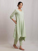 Lemon Tart Women's LTS21 Lace Detail Kurti and Pants Set - Green