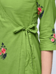 Lemon Tart Women's LTS240 Embroidery Detail Kurti and Pants Set - Green