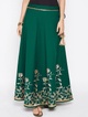 Lemon Tart Women's LTS283 Gold Foil Block Print Detail Top and Skirt Set - Green