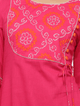 Lemon Tart Women's LTS288 Bandhani Print Detail Kurti and Pants Set - Pink