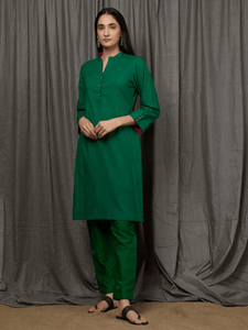 Lemon Tart Women's LTS32 Straight Kurta and Pants Set - Green