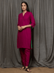 Lemon Tart Women's LTS32 Straight Kurta and Pants Set - Magenta