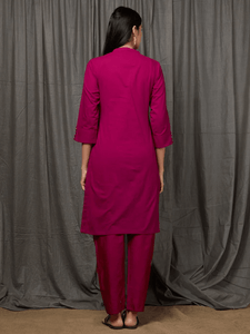 Lemon Tart Women's LTS32 Straight Kurta and Pants Set - Magenta