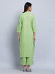 Lemon Tart Women's LTS33 Pintuck Detail Kurta and Pants Set - Green