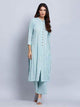 Lemon Tart Women's LTS33 Pintuck Detail Kurta and Pants Set - Light Blue